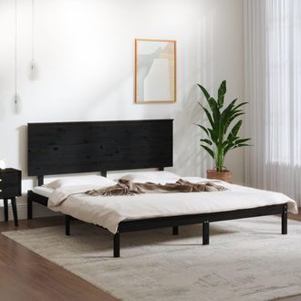 vidaXL Vidaxl - Estructura De Cama De Madera Maciza De Pino Negro 200x200 Cm