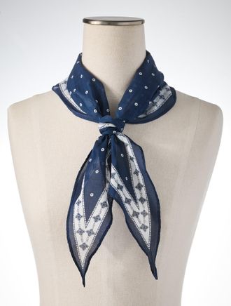 Talbots Lovely Polka Dot Diamond Scarf - Ink - 001 Talbots