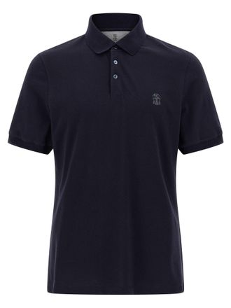 Brunello Cucinelli Piqué Shirt Polo Blue