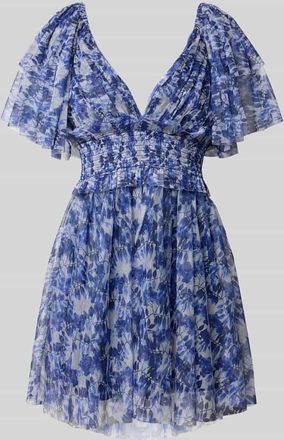 Lace & Beads Cocktailkleid mit Volants in Dunkelblau, Größe XL