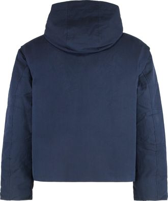 K-Way Mens Parka Guillermo With Hood Blue Cotton Parkas Coat