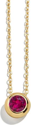 BaubleBar 18k Gold Plated Birthstone Pendant Necklace in Red at Nordstrom