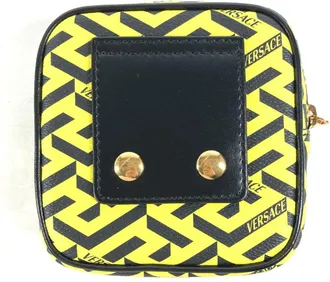 Versace Black Yellow Leather Pouch (Pre-Owned)
