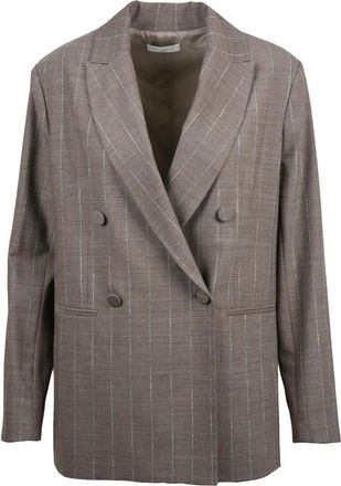 Antonelli Jassen, Dames, Beige, S, Wol, Giacca Doppiopetto