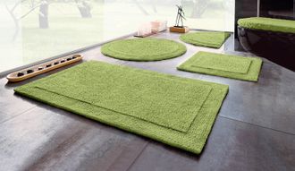 My Home Badematte »Kapra, Badvorleger, Badezimmer Teppich« Höhe 14 mm beidseitig nutzbar fussbodenheizungsgeeignet strapazierfähig mit Bordüre, Badteppich, Ba