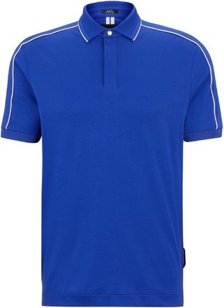 HUGO BOSS Mens Collared Neck Short Sleeve Regular Fit Shirt in Bright Blue - Size Small