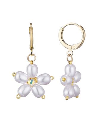 Adornia Adornia 14K Plated Flower Huggie Earrings