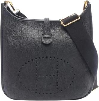 Herm&egrave;s Pre-owned Vintage Crossbody Bag - Dames - Vintage Schoudertas - Zwart - ONE Size - Leer - Vintage