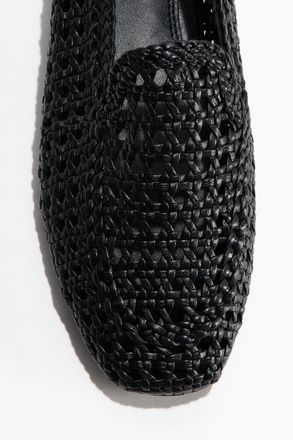 H&M Geflochtene Lederloafer - Schwarz