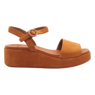 Camper Tabak plateau sandaal met enkelband - Dames - Schoenen - Bruin - Maat: 41 EU Leer