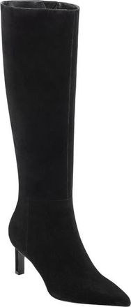 Marc Fisher Eva Pointed Toe Knee High Boot in Black Suede at Nordstrom, Size 8.5