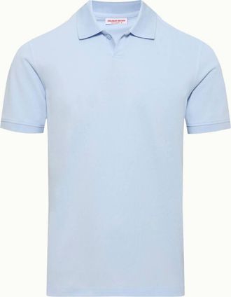 Orlebar Brown Mens Maranon Waffle-Knit Cotton Polo Shirt In Ice Blue