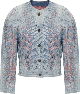 Diesel De-Solixia-S Jas - Dames - Spijkerjassen - Blauw - XS - Katoen - Jassen