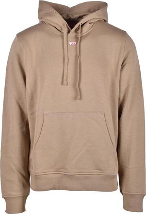 Diesel Beige Essential Cotton Hooded Sweatshirt