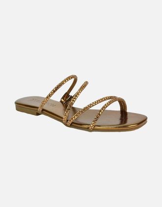 XY London Womens XY London Womens/Ladies Kiki Diamante Sandals - Gold - Size: 3