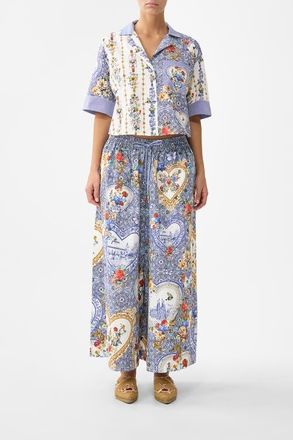 Camilla Cropped Camp Collar Blouse in The Pottery Parlour at Nordstrom, Size Xx-Small Short Au