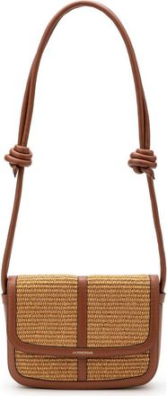 La Portegna Luc&iacute;a Jute Bag With Leather Details in Light Brown at Nordstrom