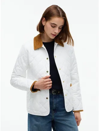 Tommy Hilfiger Womens Quilted Jacket - Ecru - XXL