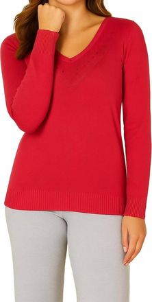 French Kyss Braided V-Neck Top In Rose