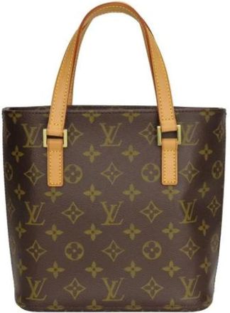 Louis Vuitton Tweedehands Canvas Louis Vuitton tassen - Dames - Vintage Handtas - Bruin - ONE Size - Leer - Vintage