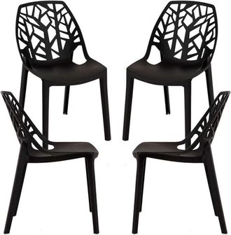 Regalos Miguel Packs Sillas - Pack 4 Sillas Hissar Polipropileno - Negro