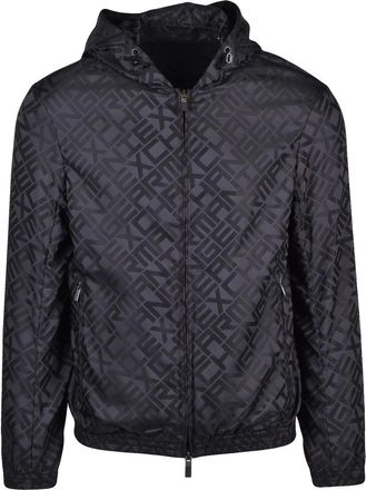 A|X Armani Exchange Black Polyester Windbreaker Jacket