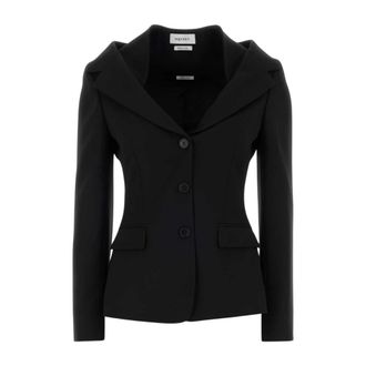 Alexander McQueen Off-the-shoulder Harness Jacket - female - Alexander McQueen - Blazers - Black - M - Jackets
