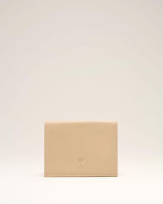 Ami Beige cowhide leather trifold wallet with Ami de Coeur Beige - OS - Unisex