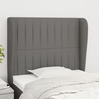 vidaXL Cabecero Con Orejas De Tela Gris Oscuro 83x23x118/128 Cm Vidaxl