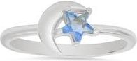 Queen Jewels Cubic Zirconia Celestial Star & Moon Ring in Silver at Nordstrom Rack, Size 10
