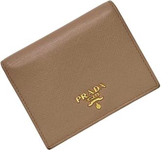 Prada Beige Saffiano Metal Wallet (Bi-Fold) (Pre-Owned)