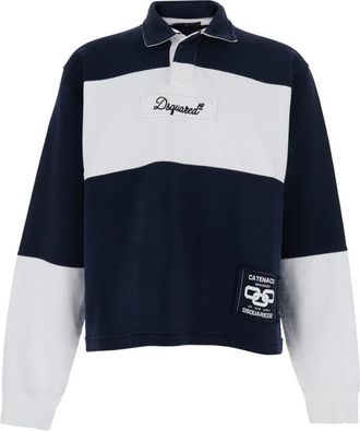 Dsquared2 Logo Patch Polo Shirt - Heren - Polos - Blauw - M - Katoen - Tops