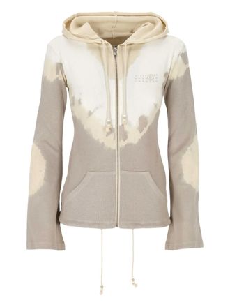 Maison Margiela tie-dye zip-up hoodie - Neutrals