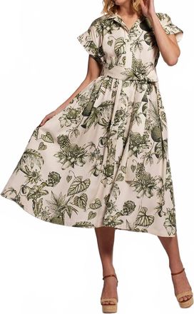 Tori Richard Flora In Ink Marni Dress In Shell