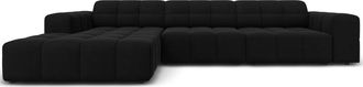 BLOOMINGLOFT 4-Sitzer Design Ecksofa Chicago mit Eckteil links, Samtbezug