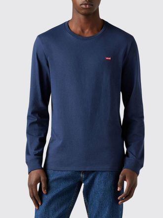 Levi's T-shirt a maniche lunghe in cotone con logo a contrasto