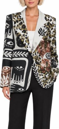 New Collection Printed Blazer In White