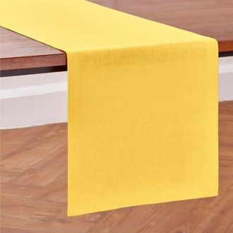 Solino Home Linen Table Runner for Dining Table, Holiday and Everyday Table Decor - Diana in Marigold Yellow at Nordstrom, Size Xx-Small