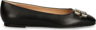 Baldinini logo-plaque ballerina shoes - Black