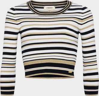 L'agence Yukio Sparkly Stripe Crop Top