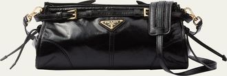 Prada Zip Calf Leather Shoulder Bag