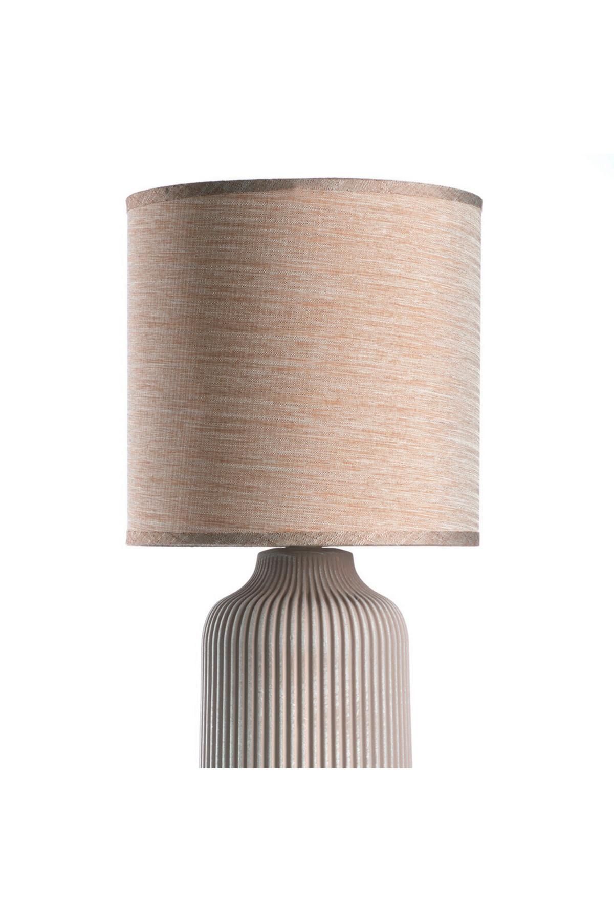 Licht-Erlebnisse XL Tischleuchte Aus Glas & Stoff – Weiß, H:54 Cm, E27, Mit Kabelschalter Für Wohn- & Schlafzimmer