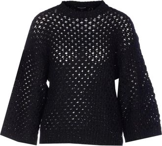 Fabiana Filippi Mad 266F034L750 Ronde hals Knit - Dames - Ronde hals truien - Blauw - XS - Wol - Truien & Vesten