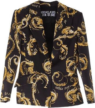Versace Jeans Couture Blazers, female, Black, Size: M Chromo Couture Giacca