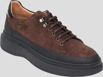Philippe Lang Low-Top Sneaker - Lace Up Leather Sneakers - Gr. 43 (EU) - in Braun - für Damen