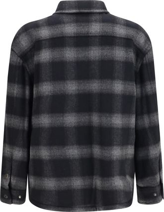 Off-white Mens Padded Flannel Jacket Black Coat
