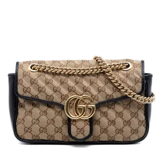 Gucci Pre-owned Gucci Medium GG Marmont Matelasse Diagonal GG Canvas Shoulder Bag Ladies 19UCUZJYTRKTRAC4