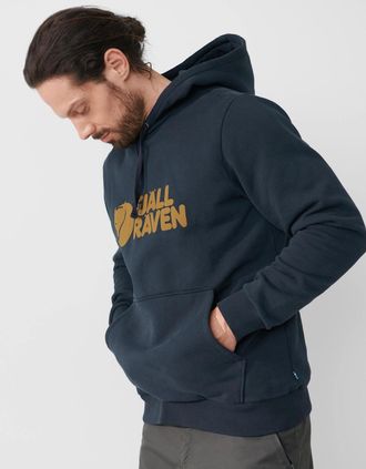 Fj&auml;llr&auml;ven Mens Fjallraven Logo Mens Hoodie - Dark Navy 555 - Size: 38