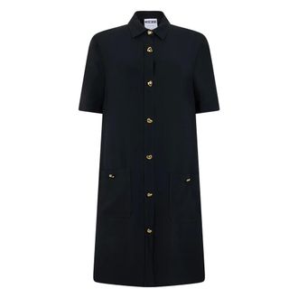 Moschino Shirt Dress - Dames - Jurken - Zwart - Maat: 2XL Viscose