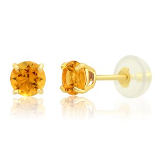 MAX + STONE 14k Yellow or White Gold 4mm Round Stud Earrings